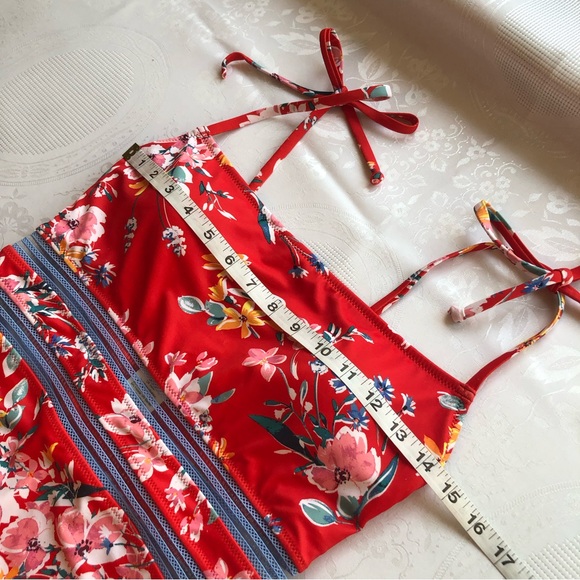 Jessica Simpson Women’s Size M One Piece Swimsuit/Baiting Suit Spaghetti Straps - Picture 8 of 16